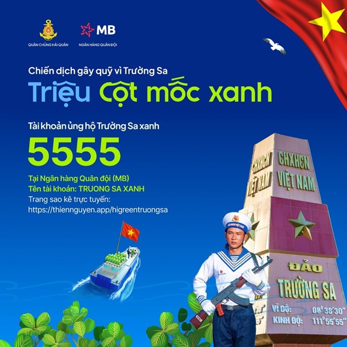 Doi ngu CBNV MB tich cuc tham gia cac hoat dong an sinh xa hoi, giao duc, bao ve moi truong va bao ve chu quyen quoc gia. Anh: MB