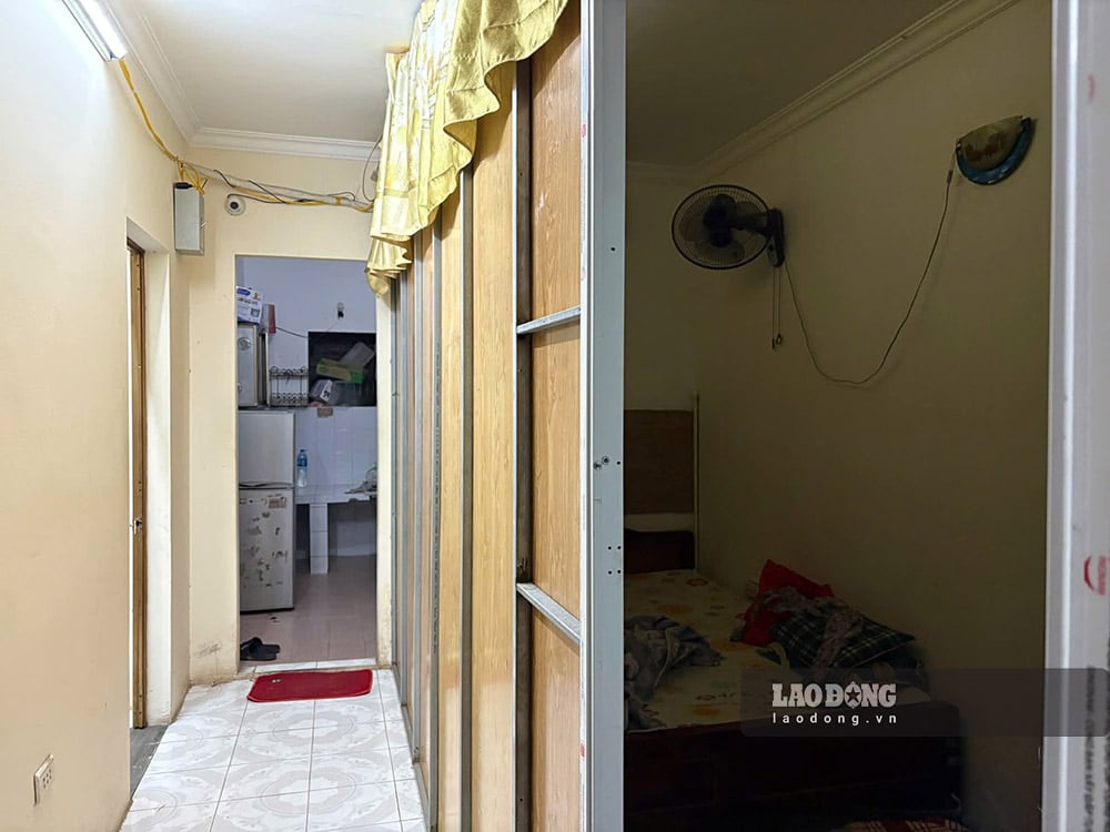 Mot can ho 40-50m2 duoc chia thanh nhieu o nho khoang 5-6m2 cho benh nhan K thue. Anh: Thuy Huyen