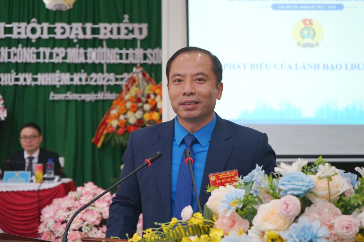 Ong Luong Trong Thanh - Chu tich LDLD tinh Thanh Hoa phat bieu chi dao Dai hoi. Anh: Quach Du