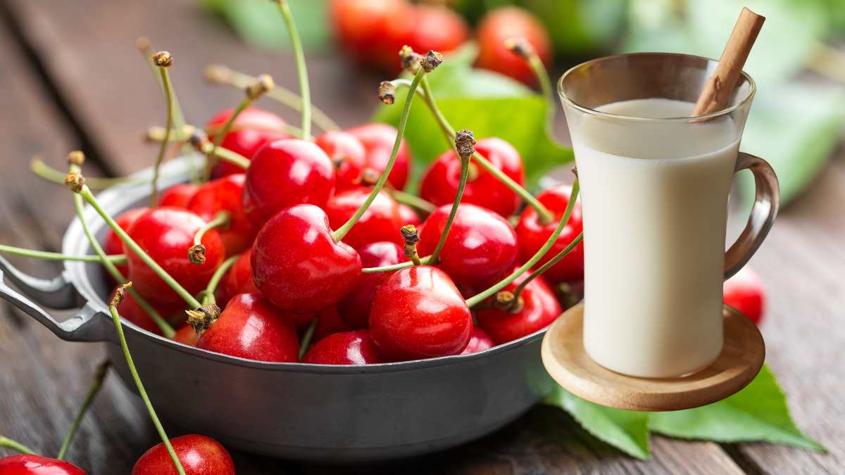 スキムミルクとチェリーを含む食事は尿酸値を安全にコントロールするのに役立ち、痛風や糖尿病の人に適しています。写真：カンバ