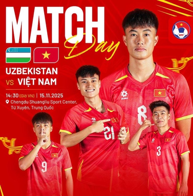 U22 Viet Nam gap U22 Uzbekistan tai Panda Cup 2025. Anh: VFF