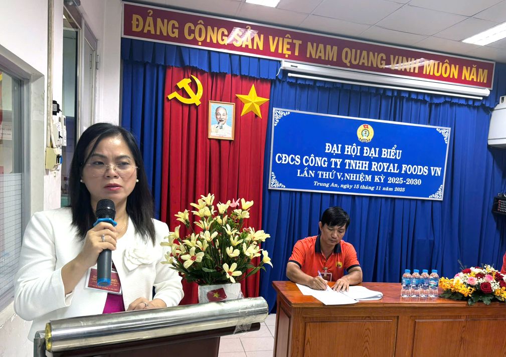 Ba Vo Thi Mai Khanh tiep tuc duoc bau lam Chu tich CDCS Cong ty TNHH Royal Foods nhiem ky 2025-2030. Anh: Thanh Mai
