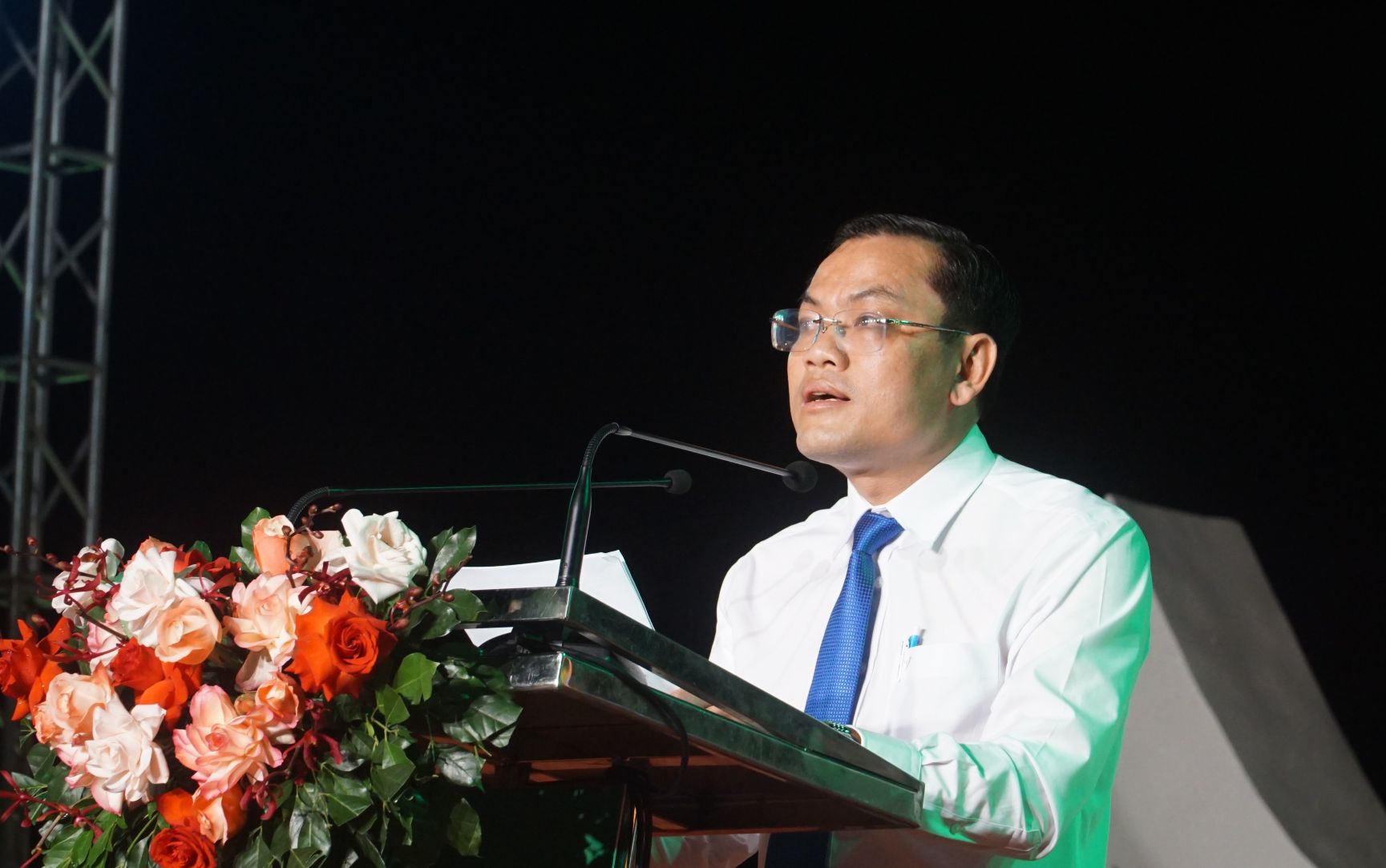 Pho Chu tich UBND tinh Ca Mau Ngo Vu Thang phat bieu khai mac. Anh: Nhat Ho