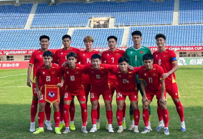 U22 Viet Nam gap U22 Han Quoc o luot tran cuoi cung tai Panda Cup 2025. Anh: VFF