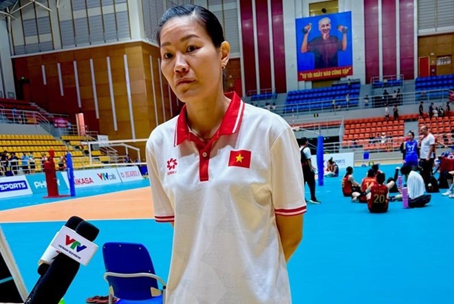 Huan luyen vien Nguyen Thi Ngoc Hoa la thanh vien cua doan the thao Viet Nam gop mat tai SEA Games 33. Anh: Hoai Viet