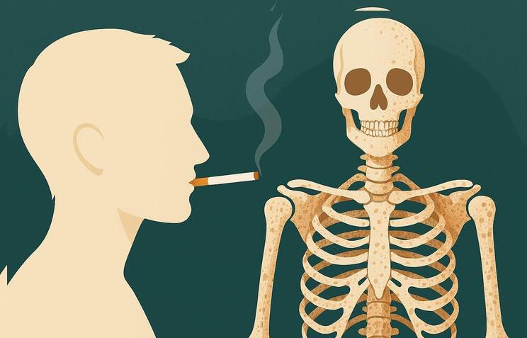 Risk of osteoporosis from smoking habits. Graphics: Huong Giang