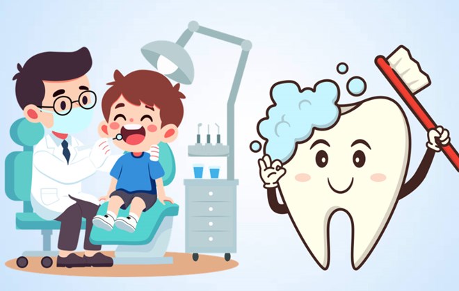 子供の口腔習慣は、虫歯を効果的に予防するために、適切なブラッシングと年齢に適した歯磨き粉の使用という、最初の乳歯から始める必要があります。グラフィック: ティエン・ナン