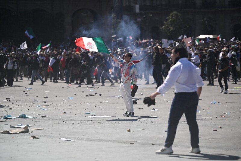 A protest in Mexico City, Mexico on November 15. Photo: AFP
