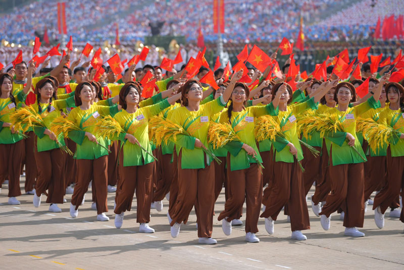 Khoi Nong dan Viet Nam dieu hanh tai Dai le ky niem 80 nam Cach mang Thang Tam thanh cong (19.8.1945 - 19.8.2025) va Quoc khanh (2.9.1945 - 2.9.2025) dien ra trong the sang 2.9 tren Quang truong Ba Dinh lich su. Anh: Tuan Anh