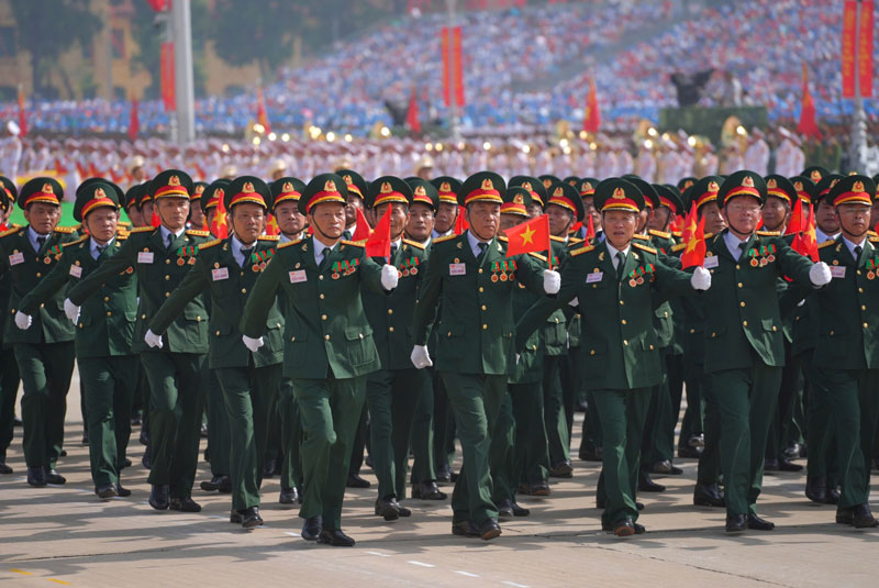Khoi Cuu chien binh dieu hanh tai Dai le ky niem 80 nam Cach mang Thang Tam thanh cong (19.8.1945 - 19.8.2025) va Quoc khanh (2.9.1945 - 2.9.2025) dien ra trong the sang 2.9 tren Quang truong Ba Dinh lich su. Anh: Tuan Anh