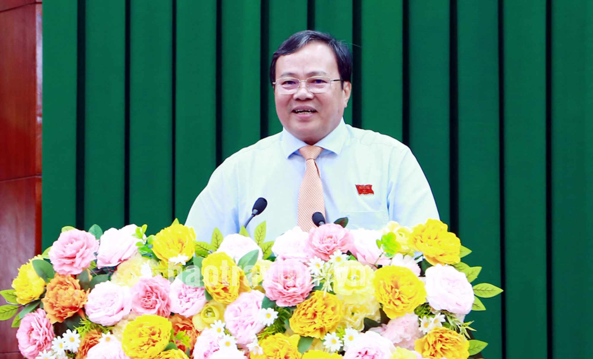 Dong chi Le Van Han – Pho Bi thu Tinh uy, Chu tich Uy ban Mat tran To quoc Viet Nam tinh Vinh Long. Anh: UB MTTQ Viet Nam tinh Vinh Long