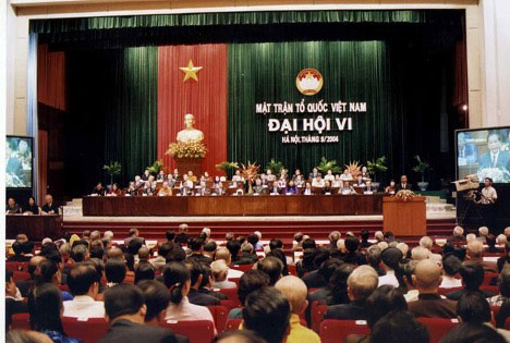 Dai hoi Mat tran To quoc Viet Nam lan thu VI (Nhiem ky 2004 - 2009). Anh: Tu lieu MTTQVN