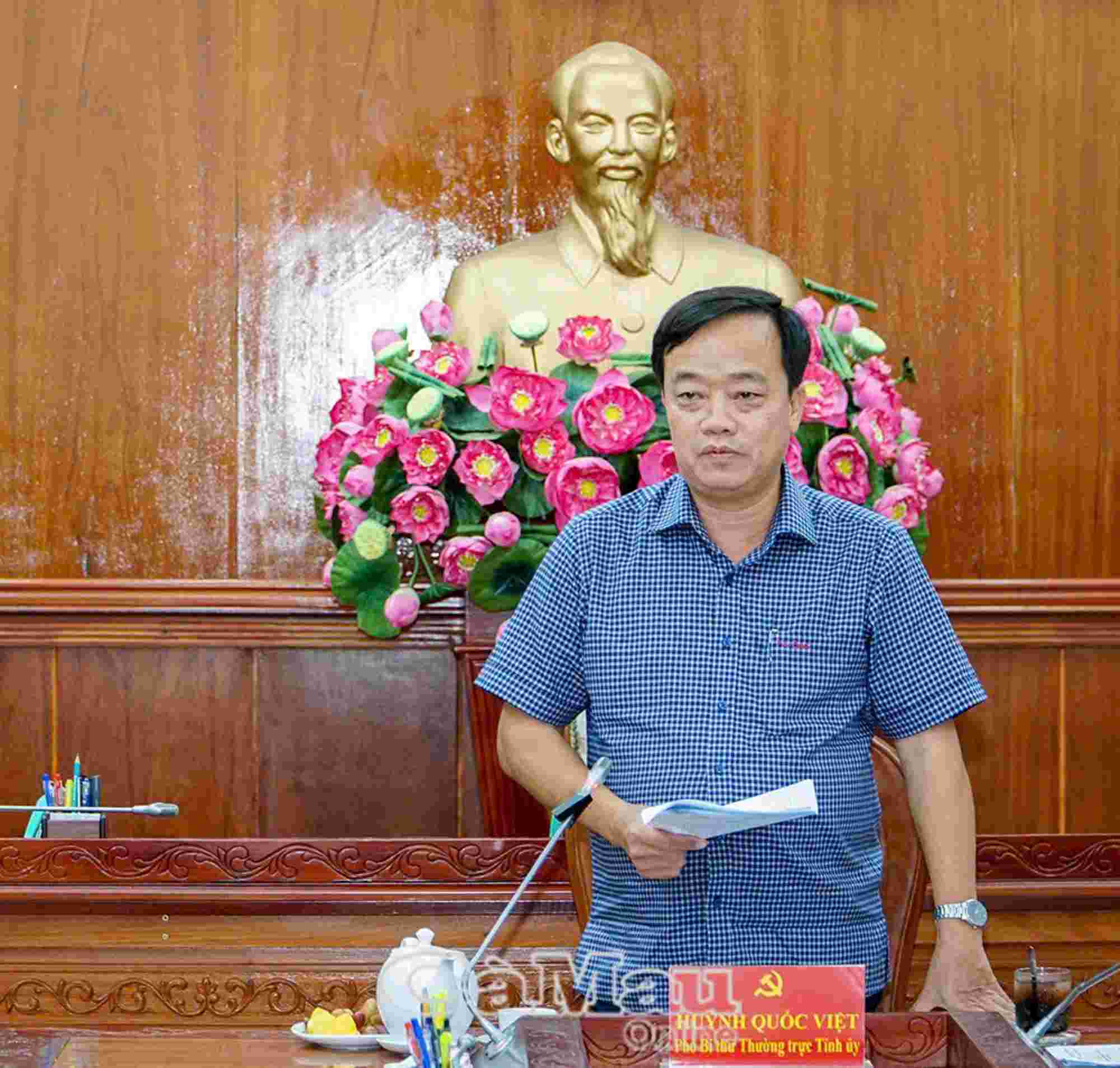 Sr. Huynh Quoc Viet - Miembro suplente del Comite Ejecutivo Central del Partido Vicesecretario Permanente del Comite Provincial del Partido Presidente del Comite del Frente de la Patria de la provincia de Ca Mau. Foto MTTQ de la provincia de Ca Mau