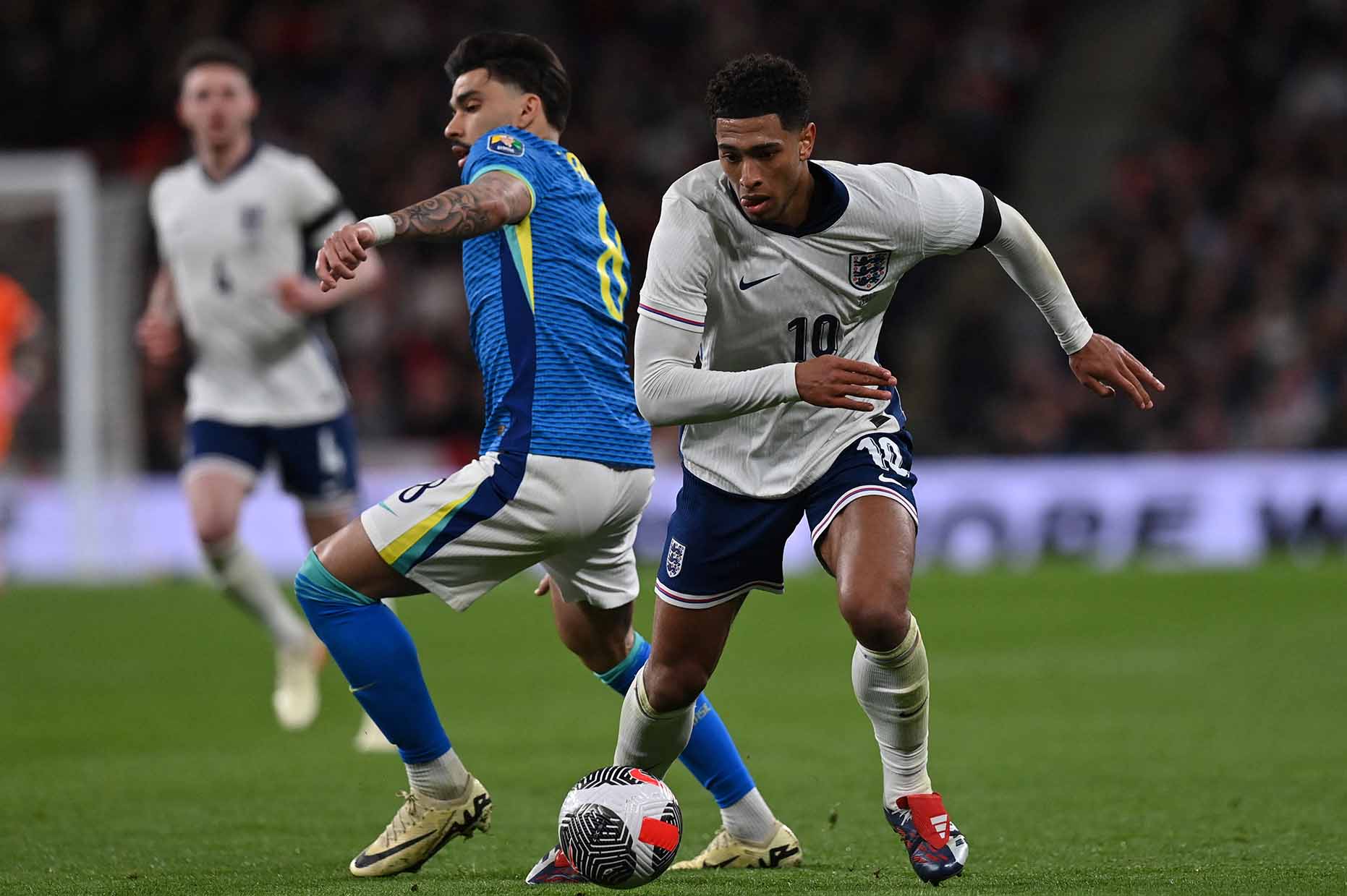 Jude Bellingham ha regresado a la seleccion inglesa despues de un largo periodo de baja por lesion. Foto: AFP