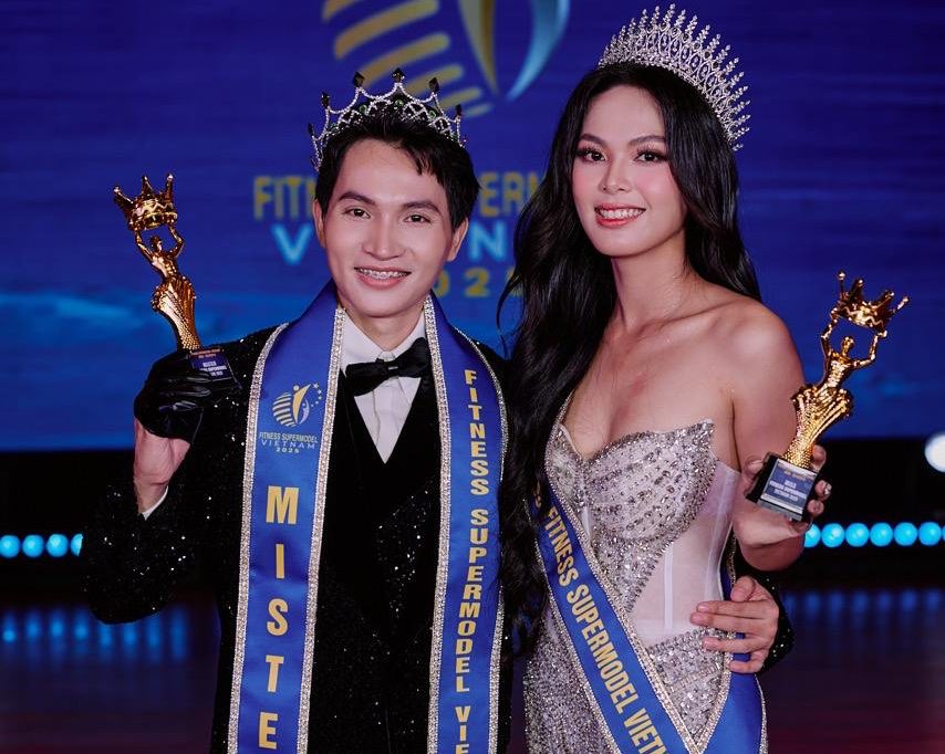 The champion duo Minh Phung and Ngoc Thien. Photo: Organizing Committee.