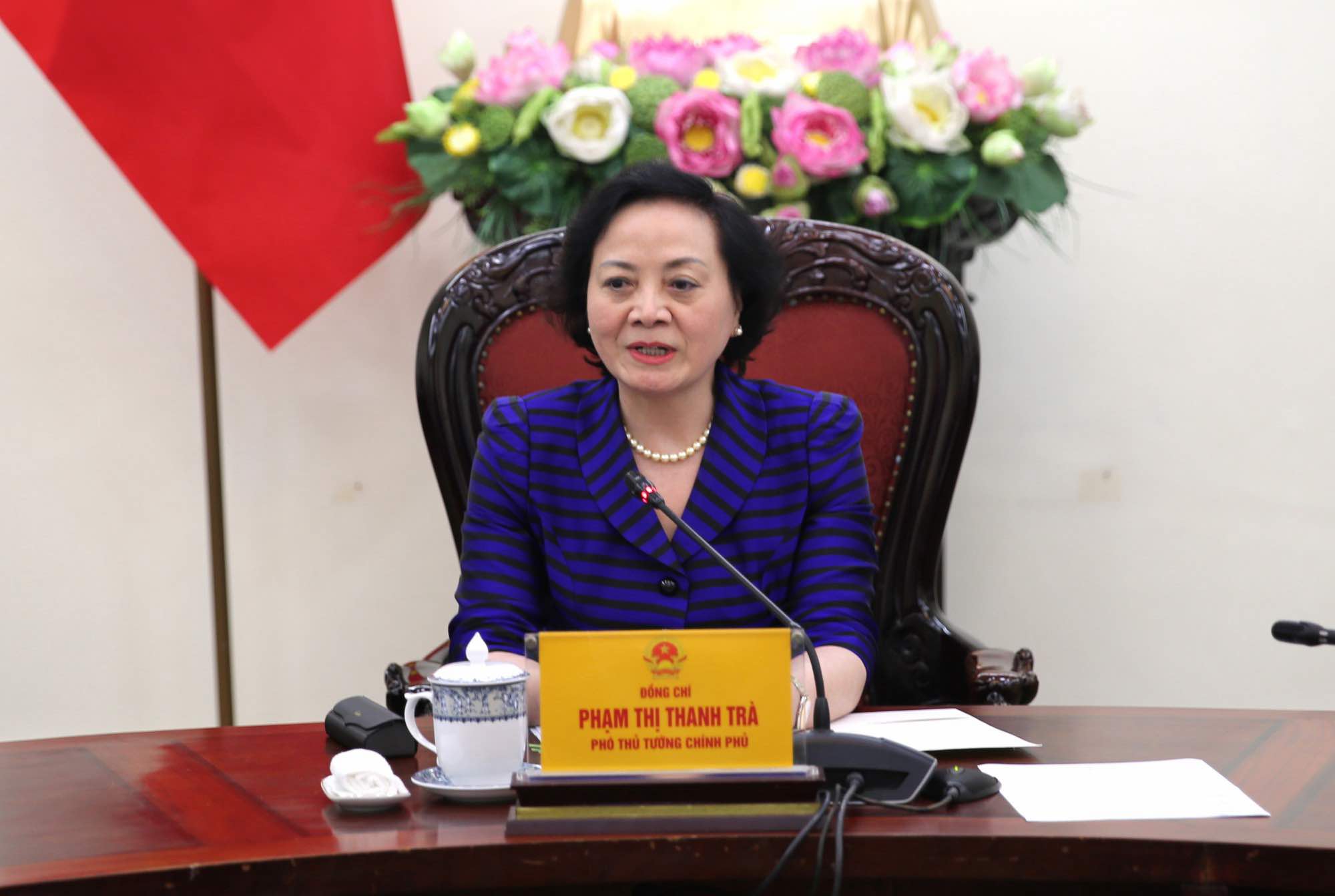 La Viceprimera Ministra Pham Thi Thanh Tra menciono el requisito de tener una hoja de ruta para manejar el exceso de subdirectores. Foto: VGP
