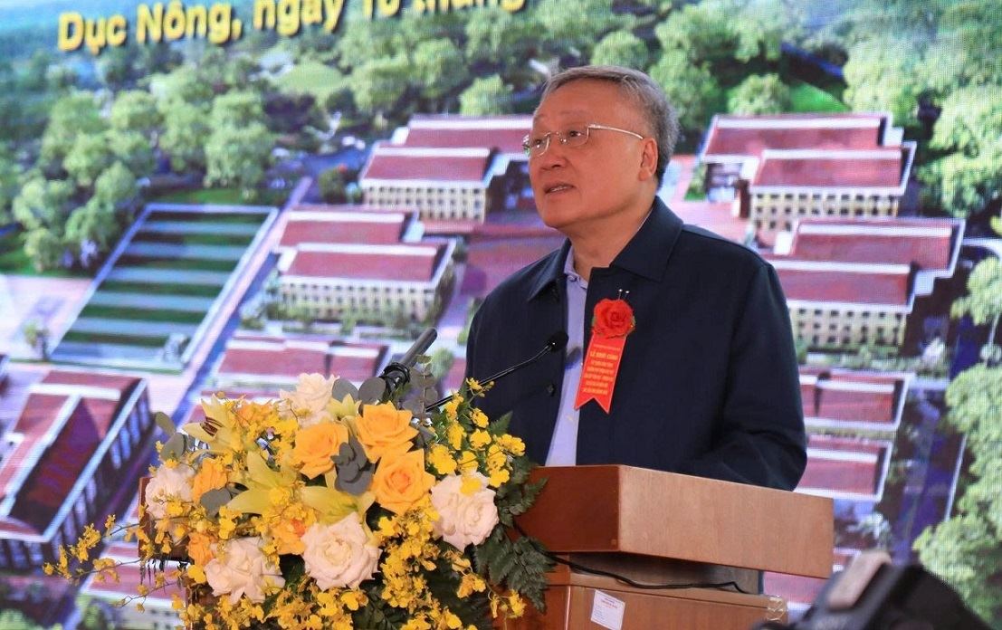 Pho Thu tuong Thuong truc Chinh phu Nguyen Hoa Binh phat bieu tai le khoi cong. Anh: Vien Nguyen