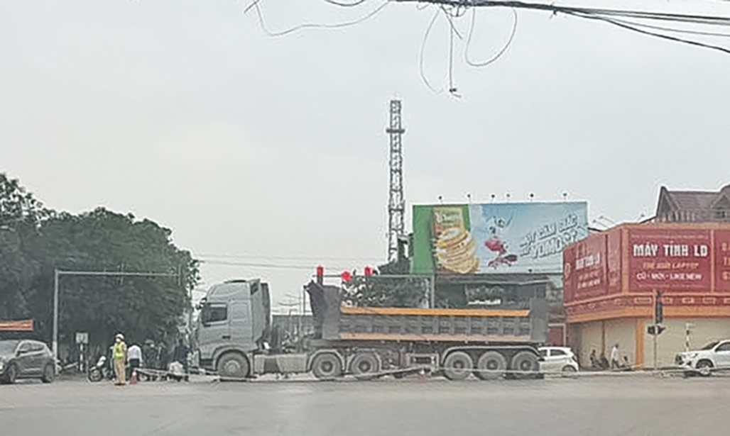 The scene of the accident that killed an old woman. Photo: Ngoc Anh