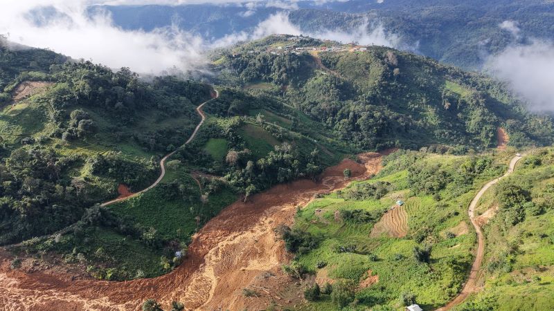Khu vuc sat lo tai xa Hung Son. Anh: Khai Dang