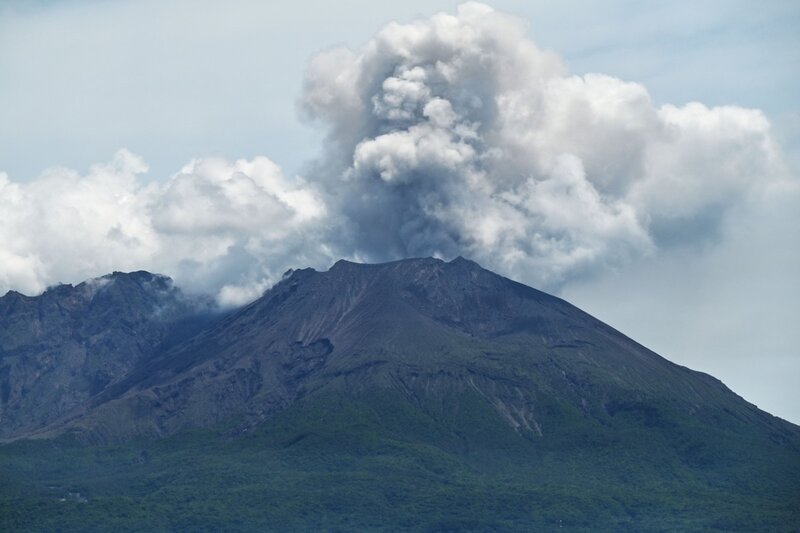 日本で最も強力な火山の一つである桜島火山。写真：AFP
