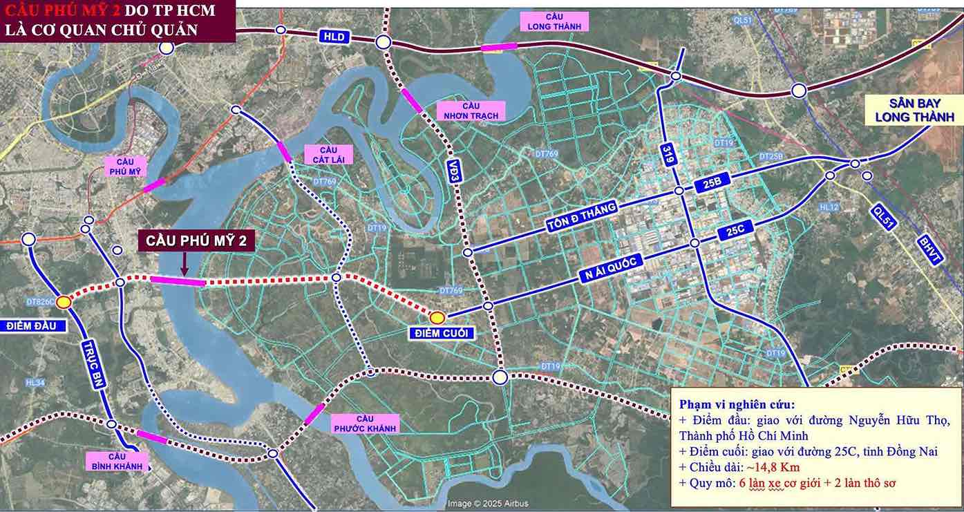 Vi tri xay dung cau Phu My 2. Anh: So Xay dung tinh Dong Nai