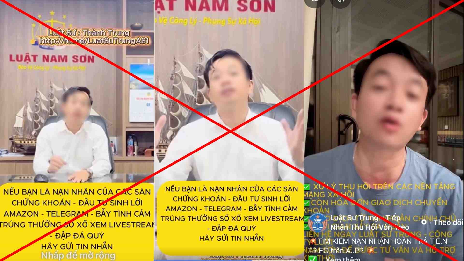 AI videos impersonating lawyers in order to gain the trust of scammed victims. Photo: Huong Nha
