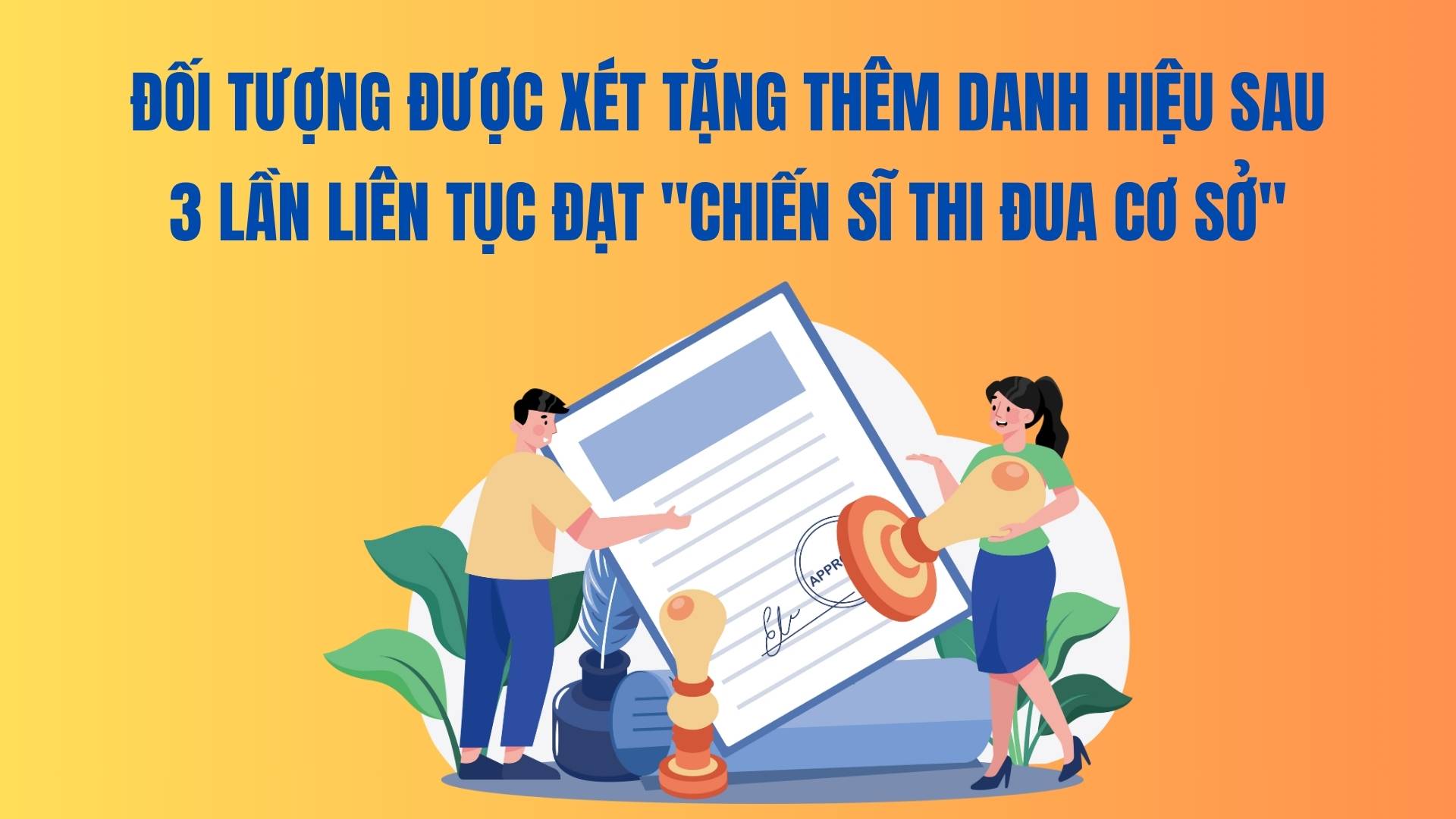 Personne admise a recevoir un titre supplementaire apres avoir obtenu 3 titres consecutifs de 'Chien si thi dua co so'