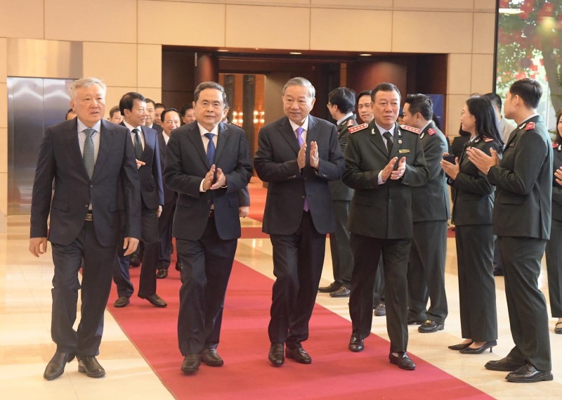 General Secretary To Lam and leaders of the Party and State attended the 80th Anniversary of the Vietnam Inspectorate's Traditional Day Ceremony. Photo: Government Inspectorate