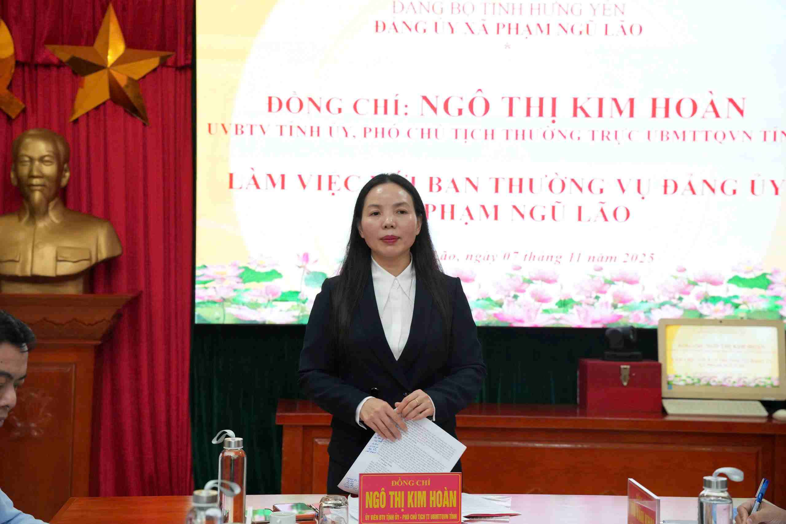 Sra. Ngo Thi Kim Hoan miembro del Comite Permanente del Comite Provincial del Partido Provincial Vicepresidenta Permanente del Comite del Frente de la Patria de la provincia de Hung Yen. Foto: MTTQVN provincia de Hung Yen