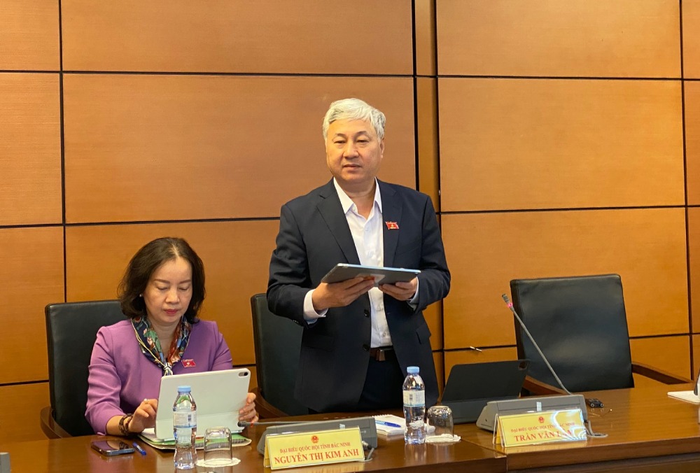 Dai bieu Quoc hoi Tran Van Lam phat bieu. Anh: Pham Dong