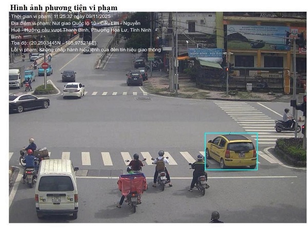 El propietario del vehiculo multado en Ninh Binh. Foto: Policia de Ninh Binh