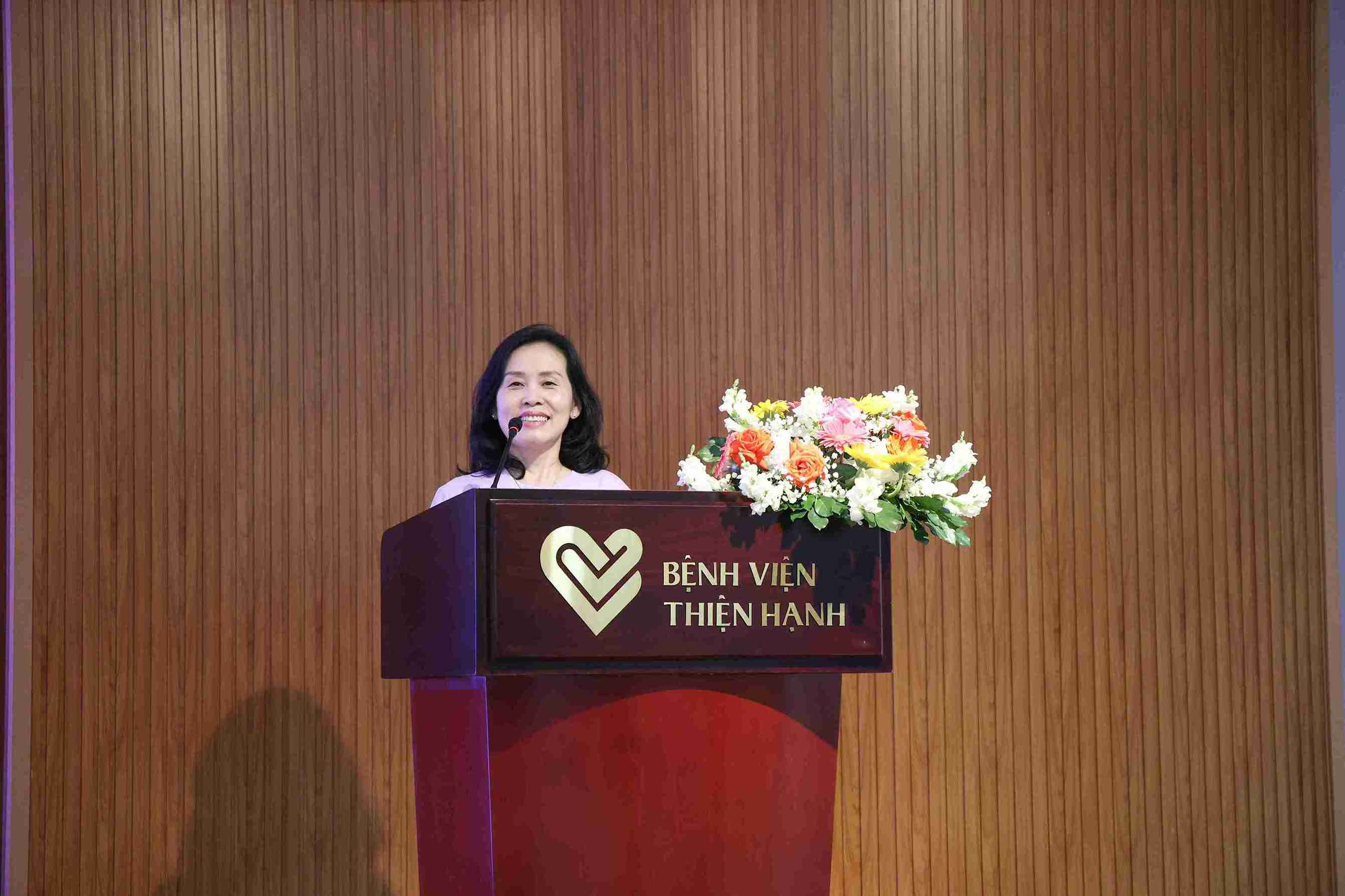 Ba Tran Thi Ngoc Huong – Pho Giam doc Benh vien Da khoa Thien Hanh phat bieu. Anh: Bao Trung