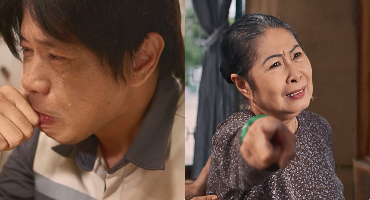 Thai Hoa and Meritorious Artist Kim Phuong in the movie The Cold War. Photo: VieON.