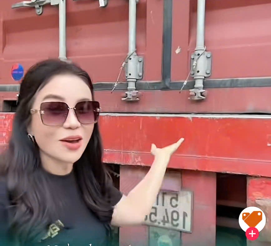 Hinh anh lo hang 4 container duoc ba Mai quang cao khong du ban. Anh: Chup man hinh