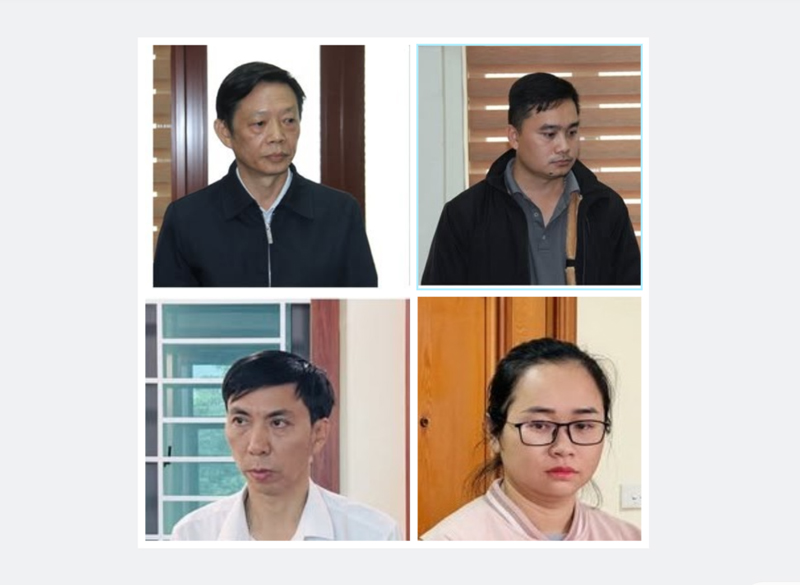 Cơ quan chức năng bắt 4 đối tượng liên quan đến vụ lan can đá đường An Dương Vương. Ảnh: Công an Lào Cai