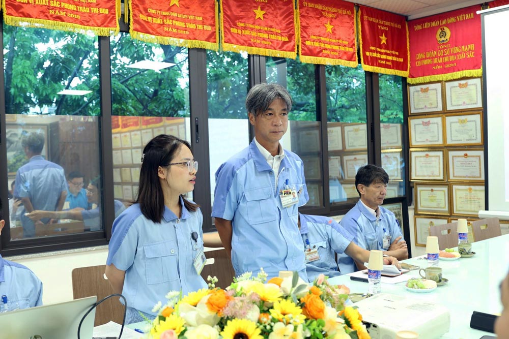 Mr. Maruyama Tsuyoshi - General Director of Stanley Vietnam Electricity Company Limited - affirmed: "00% trust in the Trade Union". Photo: Kieu Vu