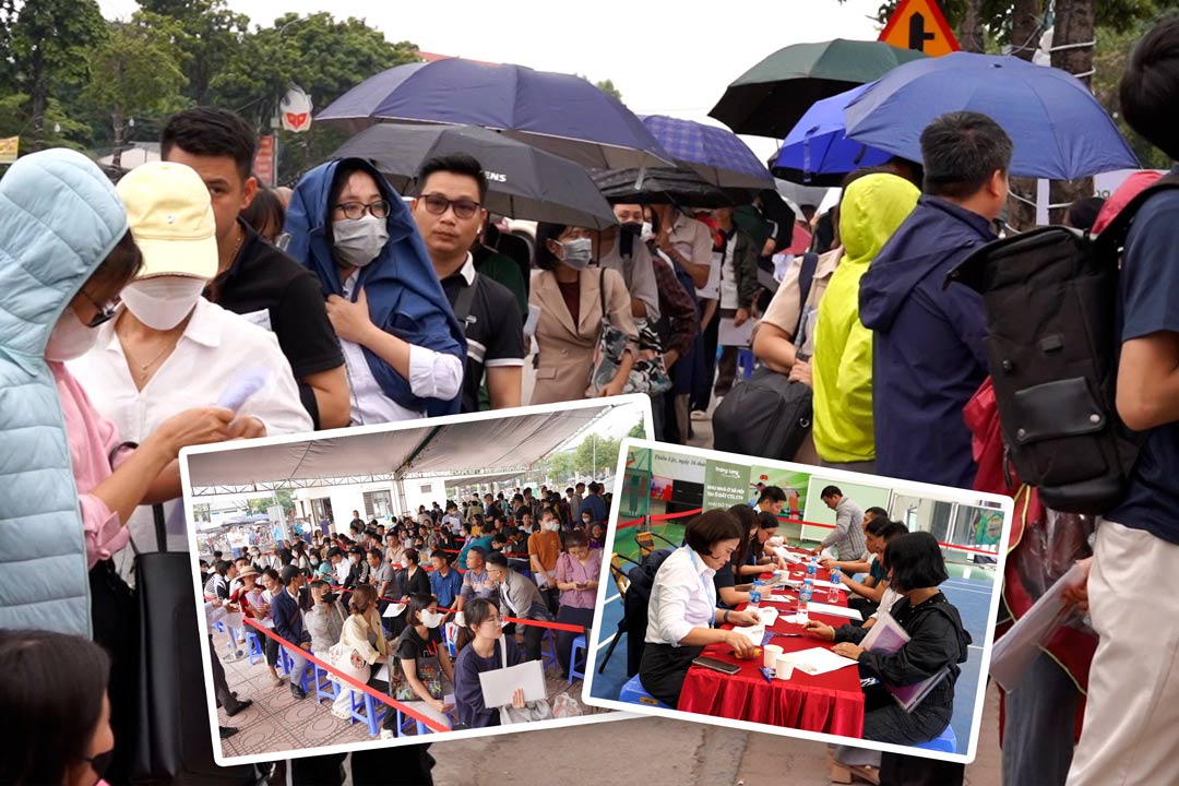 People take a day off from work, rain, wait from night to afternoon to submit social housing documents CT3 Kim Chung