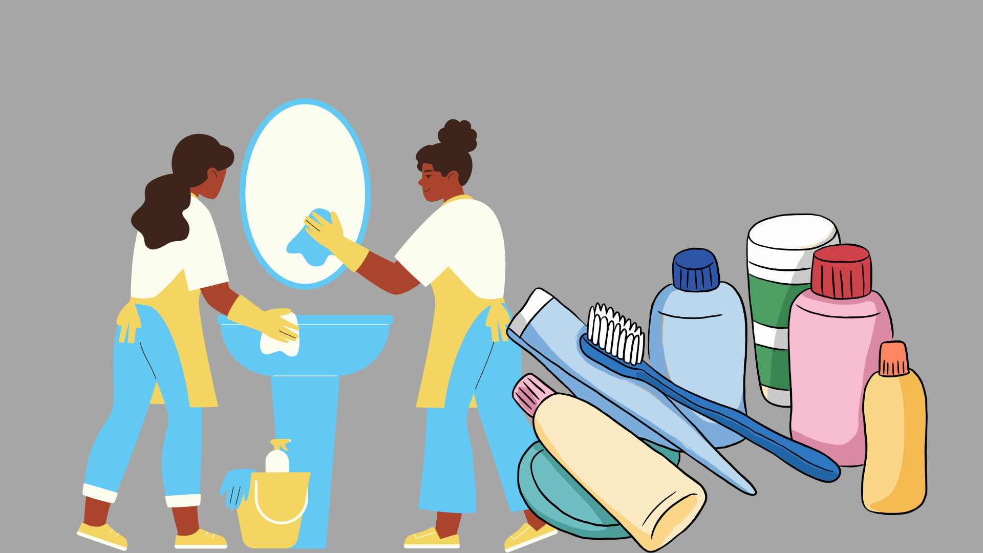 Nettoyer les taches sur le miroir de la salle de bain. Photo graphique : Hoang Loc