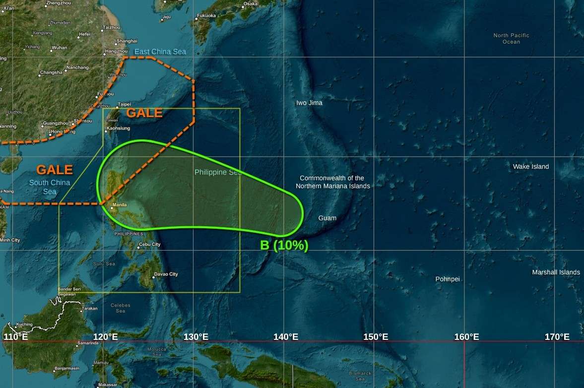 A new low pressure is forecast to appear near the Philippines this weekend. Photo: JTWC
