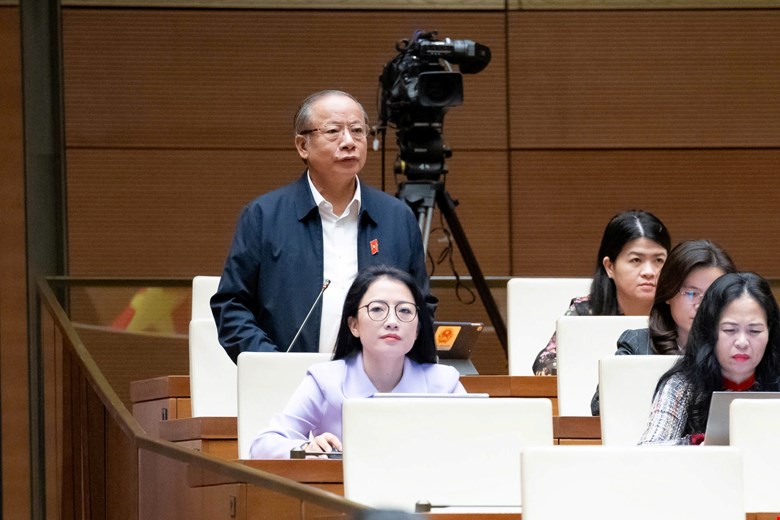El diputado de la Asamblea Nacional Nguyen Van Than habla sobre las razones por las que el mercado del oro y el inmobiliario fluctua de manera inusual y inestable. Foto: Pham Dong