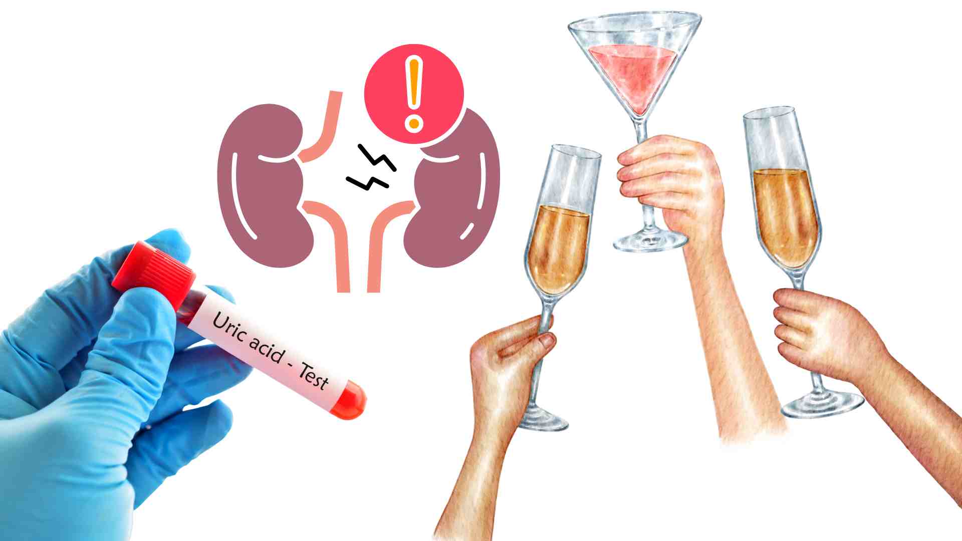 アルコール飲料は肝臓、腎臓、尿酸値を上昇させる可能性があります。グラフィック:Ha May