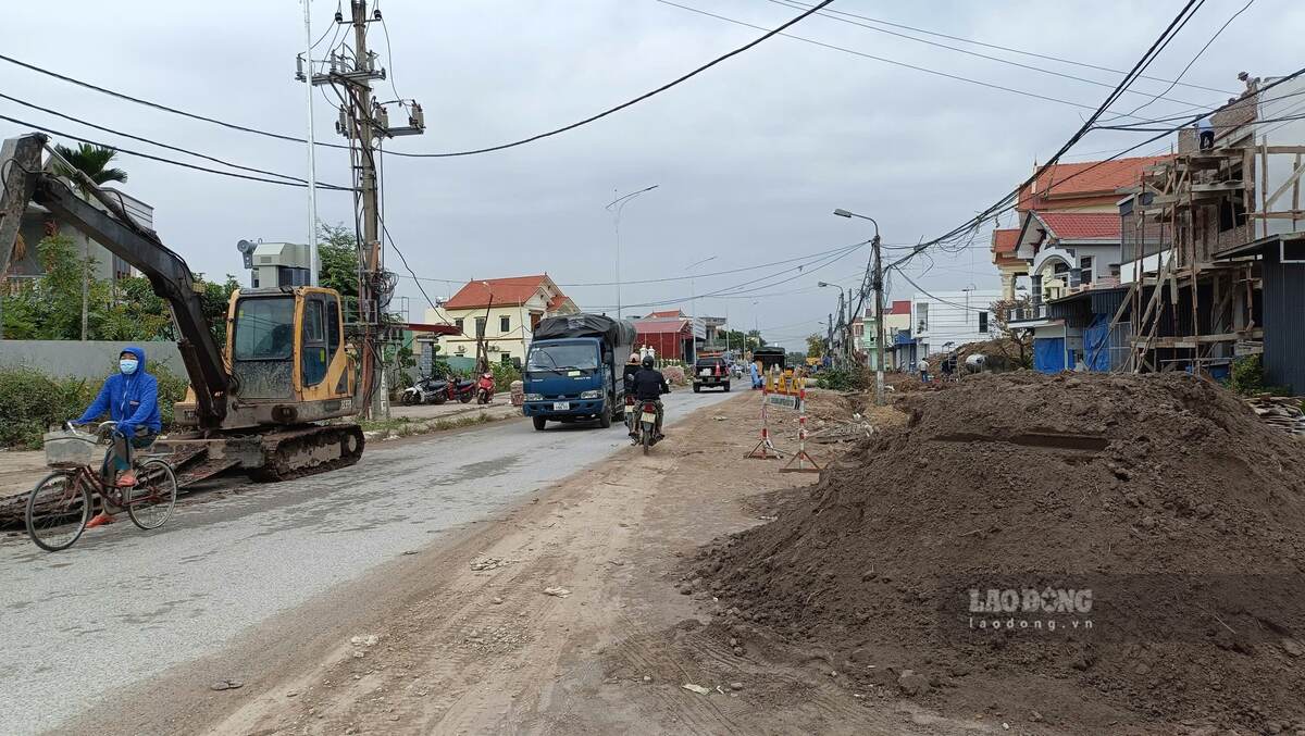 Tuyen duocng Dai Thang (Hai Phong) van ngang ngang sau hon 2 nam trien khai. Anh: Hoang Khoi