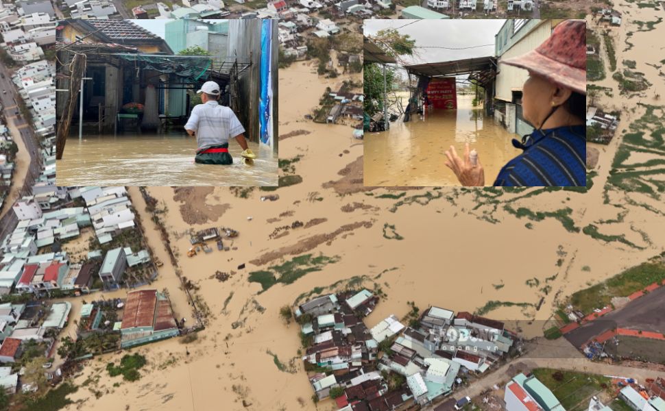 Gia Lai의 많은 주거 지역이 홍수에 잠겼습니다. 사진: Hoai Phuong