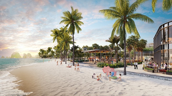 Cong dong thoi thuong co the kham pha nhung tien ich am thuc – giai tri – nghe thuat – the thao an tuong tai bai bien dai 1,2 km ngay phia truoc toa thap Aria Bay. Anh: BIM Land