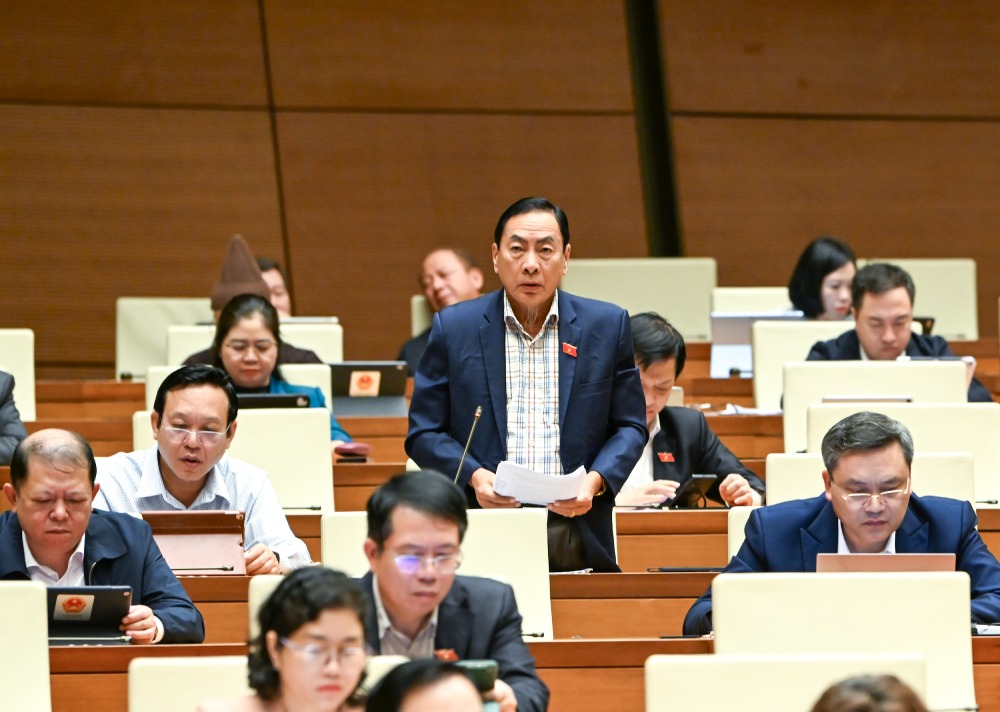 Dai bieu Quoc hoi Pham Van Hoa phat bieu. Anh: Pham Dong