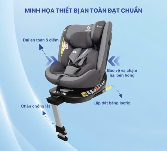 Minh họa thiết bị an toàn  cho trẻ em đạt chuẩn. Ảnh: Cục Cảnh sát giao thông