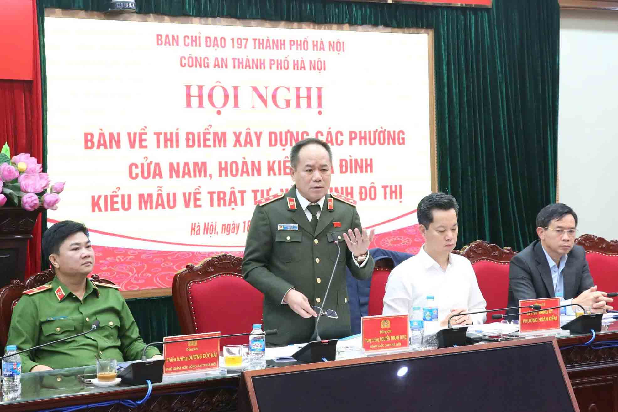 Director of Hanoi City Police, Lieutenant General Nguyen Thanh Tung delivered the concluding speech at the conference. Photo: Ngoc Bich
