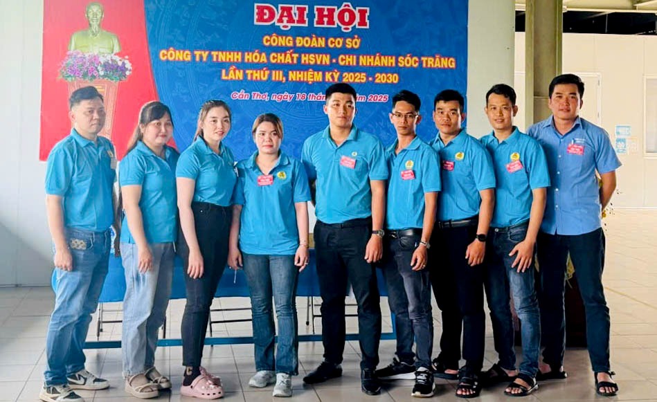 Ban chap hanh CDCS Cong ty TNHH Hoa chat HS Viet Nam - Chi nhanh Soc Trang, nhiem ky 2025 - 2030. Anh: Thanh Hoai