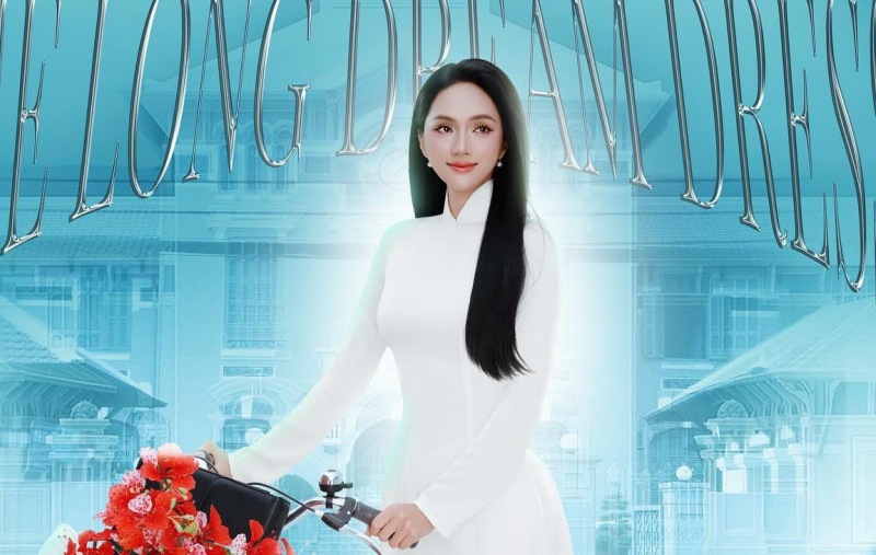 Huong Giang hermosa con ao dai blanco. Foto: Facebook del personaje.