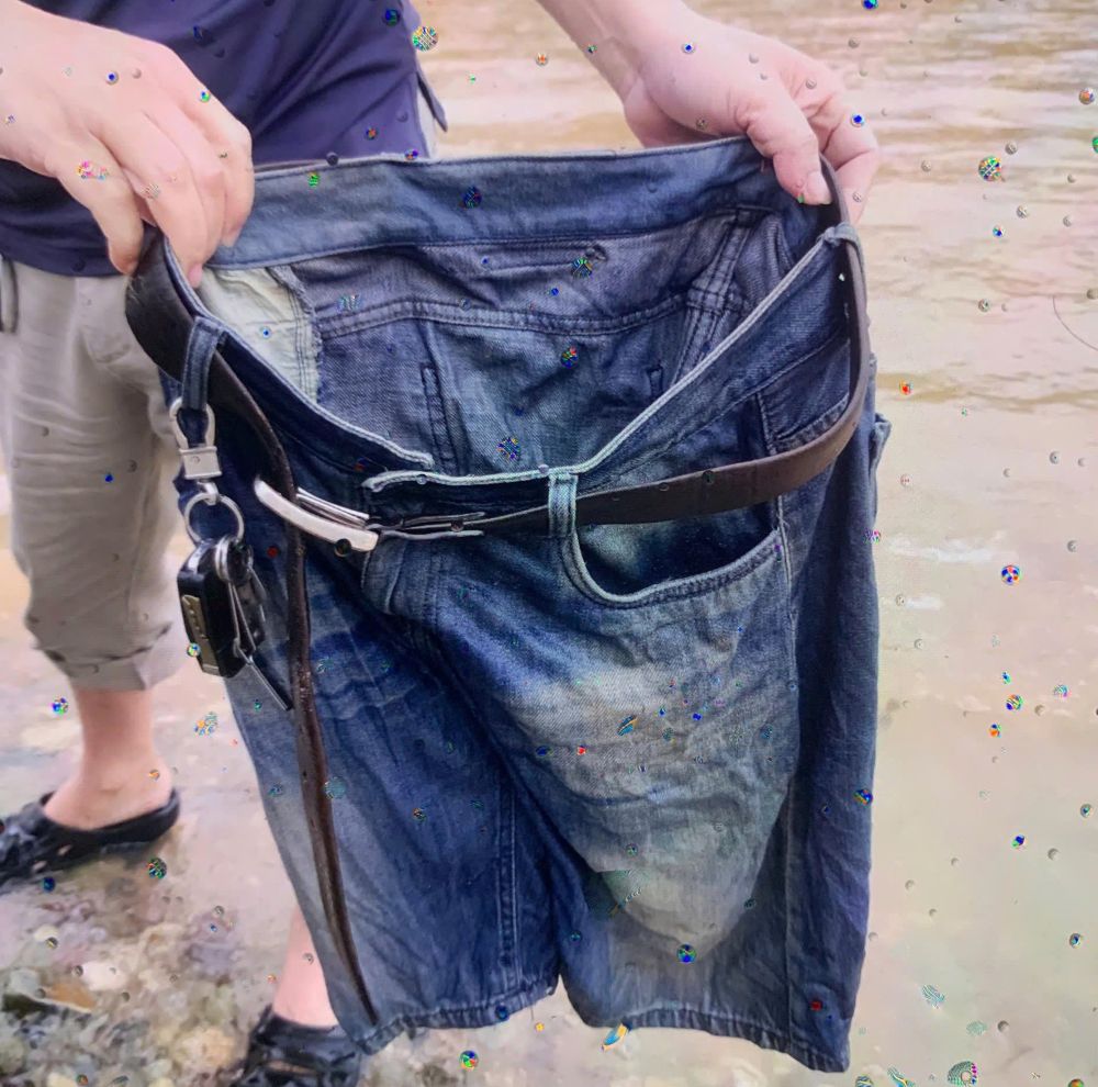 The authorities found the pants and key identified as belonging to the tractor-trailer driver swept away by the flood. Photo: H. Nguyen